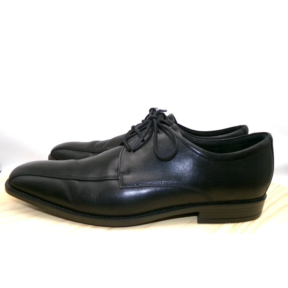 ECCO Edinburgh Oxford Dress Shoes Mens Black Sz 47 US 13 - 13.5 Bike Toe Leather